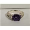 Image 2 : Two sterling silver rings, Lot 1, purple stones