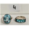 Image 1 : Two sterling siver rings, lot 2, blue stones