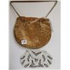 Image 1 : Antique Belgian beaded purse & vintage golden beaded purse