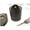 Image 2 : Silver lot, coin tray, tea glass holder, fork