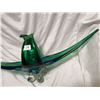 Image 4 : Blue-Green blown art glass, 28" long, 10" high