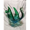 Image 1 : Blue-Green blown art glass, Duck 12"x12" very heavy