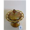 Image 2 : Carnival glass candy dish with lid 6.5 Tall