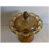 Image 5 : Carnival glass candy dish with lid 6.5 Tall