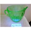 Image 1 : URANIUM GLASS PITCHER, 5” TALL, 5” WIDE AT TOP