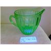 Image 2 : URANIUM GLASS PITCHER, 5” TALL, 5” WIDE AT TOP