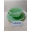 Image 1 : JADEITE “ALICE PATTERN” FIREKING CUP AND SAUCER