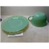 Image 3 : JADEITE “ALICE PATTERN” FIREKING CUP AND SAUCER