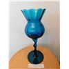 Image 2 : TEAL/AQUA TALL TWISTED STEM GOBLET/VASE