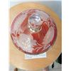 Image 3 : RUBY CZECH BOHEMIA COVERED CANDY DISH, ETCHED