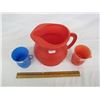 Image 2 : Vintage Kool Aid Pitcher and Two Glasses