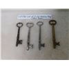 Image 2 : THREE STEEL, ONE BRASS SKELETON KEYS