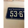 Image 2 : 1962 Saskatchewan license plate