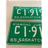 Image 2 : Pair of 1965 Saskatchewan license plates
