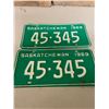 Image 1 : Pair of 1969 Saskatchewan license plates