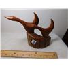 Image 2 : WOOD GEESE SCULPTURE 7” TALL BY I. GRANTINS, LAKE ST. PETER ONTARIO