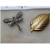 Image 2 : STERLING SILVER BOND BOYD LEAF BROACH 11g & BUTTERFLY STG BROACH 7.75 g