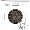 Image 2 : NFLD 1917 25 CENT F-15