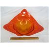Image 1 : 872. Large 14 inch Art Glass Bowl Deep Orange