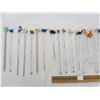 Image 2 : 875. 33 Glass Swizzle Sticks Birds ,Flowers ,Fish etc..