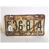 Image 1 : 1953 License plate Sask