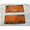Image 4 : Pair 1942 Farm License Plates Sask