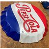Image 4 : Pepsi-Cola bottle cap sign - 1990s reproduction - 27" across