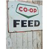 Image 2 : old shed door 74.5" x 27"w with CO-Op Feed metal sign 24" x 18"