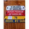 Image 1 : 3 Union 76 porcelain fuel hose marker tags, old