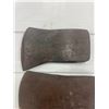 Image 2 : 2 Vintage axe heads, 1-4" blade - 1 double head axe 5" blade - hand forged