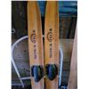 Image 1 : Pair of vintage wooden water skiis, great original condition