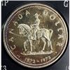 Image 2 : 1973 RCMP Centennial Silver Dollar. Specimen. Silver Dollar is nicely Toned. Housed in its original 
