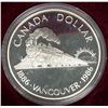 Image 2 : 1986 Vancouver Centennial Silver Dollar. Proof with Ultra Heavy Cameo. Housed in its original case o