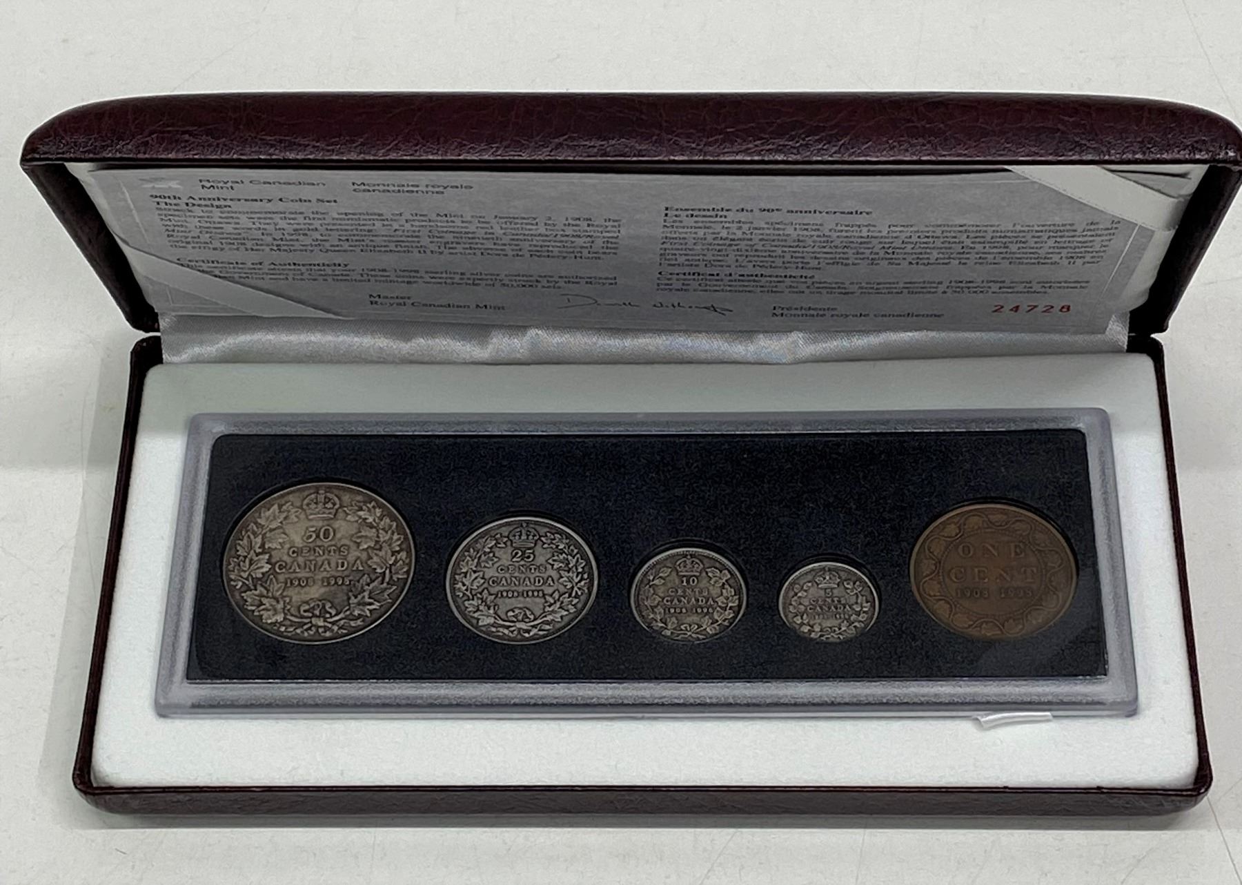 1908 Coin Set 1908 – 1998 Antique Finish Coin Set. As issued by the Royal Canadian ...