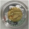 Image 2 : 1999 Nunavut Proof $2. 24-karat gold plated inner core of Sterling Silver and Sterling Silver outer 