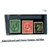 Image 1 : King Edward and Queen Victoria Stamps all mint