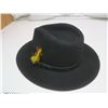Image 2 : black Brixton felt fedora hat