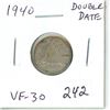 Image 1 : 1940 Double Date Silver 10 Cents. VF-30.