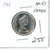 Image 1 : 1966 Silver 25 Cents. MS-63 with Cameo. Bright White.