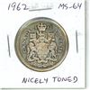 Image 1 : 1962 Silver 50 Cents. MS-64. Nicely Toned.