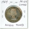 Image 1 : 1964 Silver 50 Cents. MS-64 with Cameo. Nicely Toned.