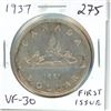 Image 1 : 1937 Silver Dollar. First issue of King George VI. Key Date. Mintage of 241,002. VF-30.