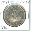 Image 1 : 1949 Silver Dollar. Celebrates Newfoundland joining Canada. Reverse depicts John Cabot’s ship Matthe