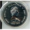 Image 2 : 1977 Silver Jubilee of Queen Elizabeth Silver Dollar. Specimen-66. Bright White.