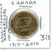 Image 1 : 2010 Saskatchewan Roughriders Loonie Dollar. MS-63 from an original roll.