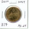 Image 1 : 2010 Navy Loonie Dollar. 100th Anniversary of the Canadian Navy. MS-64 from an original roll.
