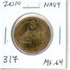 Image 1 : 2010 Navy Loonie Dollar. 100th Anniversary of the Canadian Navy. MS-64 from an original roll.