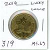 Image 1 : 2016 Lucky Loonie Dollar. Olympic symbols & Security Circle. MS-63 from an original roll.