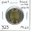 Image 1 : 2017 Dance of the Spirits Toonie. Celebrates the 150th Anniversary of Canada. Dual Security Circles.