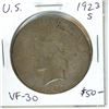 Image 1 : U.S. 1923S Peace Silver Dollar. San Francisco Mint. VF-30.